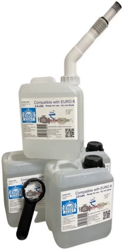AdBlue® 4×2.5L High-Purity DEF – ISO 22241 Certified Urea Solution With Pouring Spouts (4-Pack)
